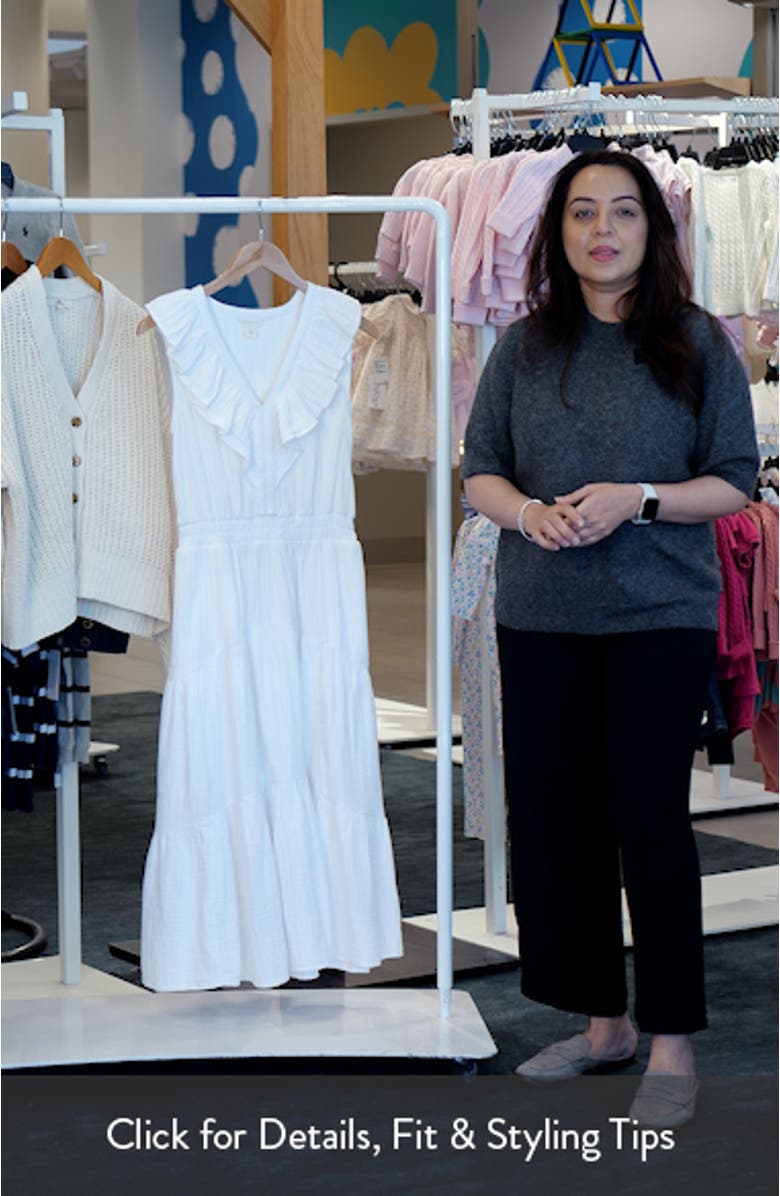 Ruffle Sleeveless Tiered Cotton Midi Dress, sales video thumbnail