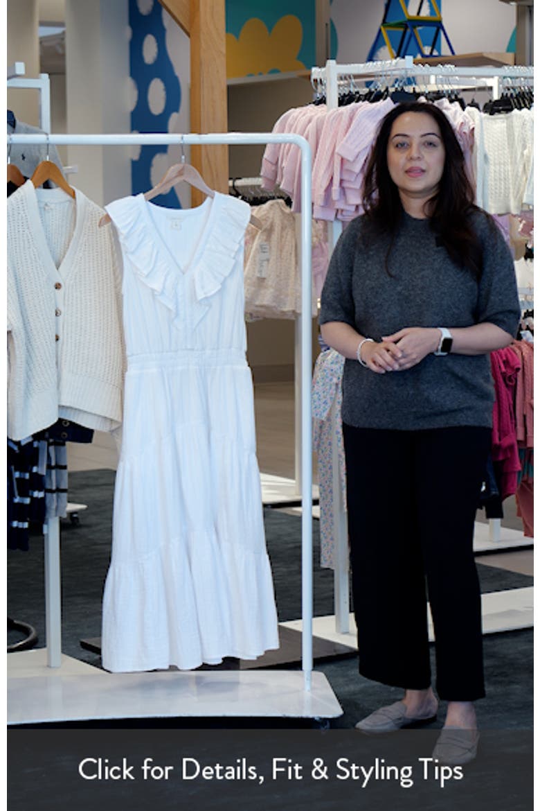 Ruffle Sleeveless Tiered Cotton Midi Dress video