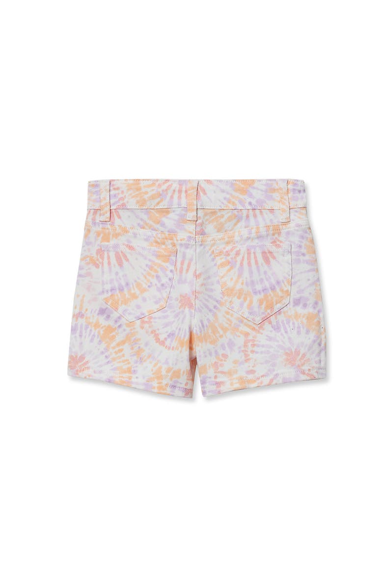 Girls Twill 5 Pocket Shorts, Alternate, color, Pastel Multi Tie Dye