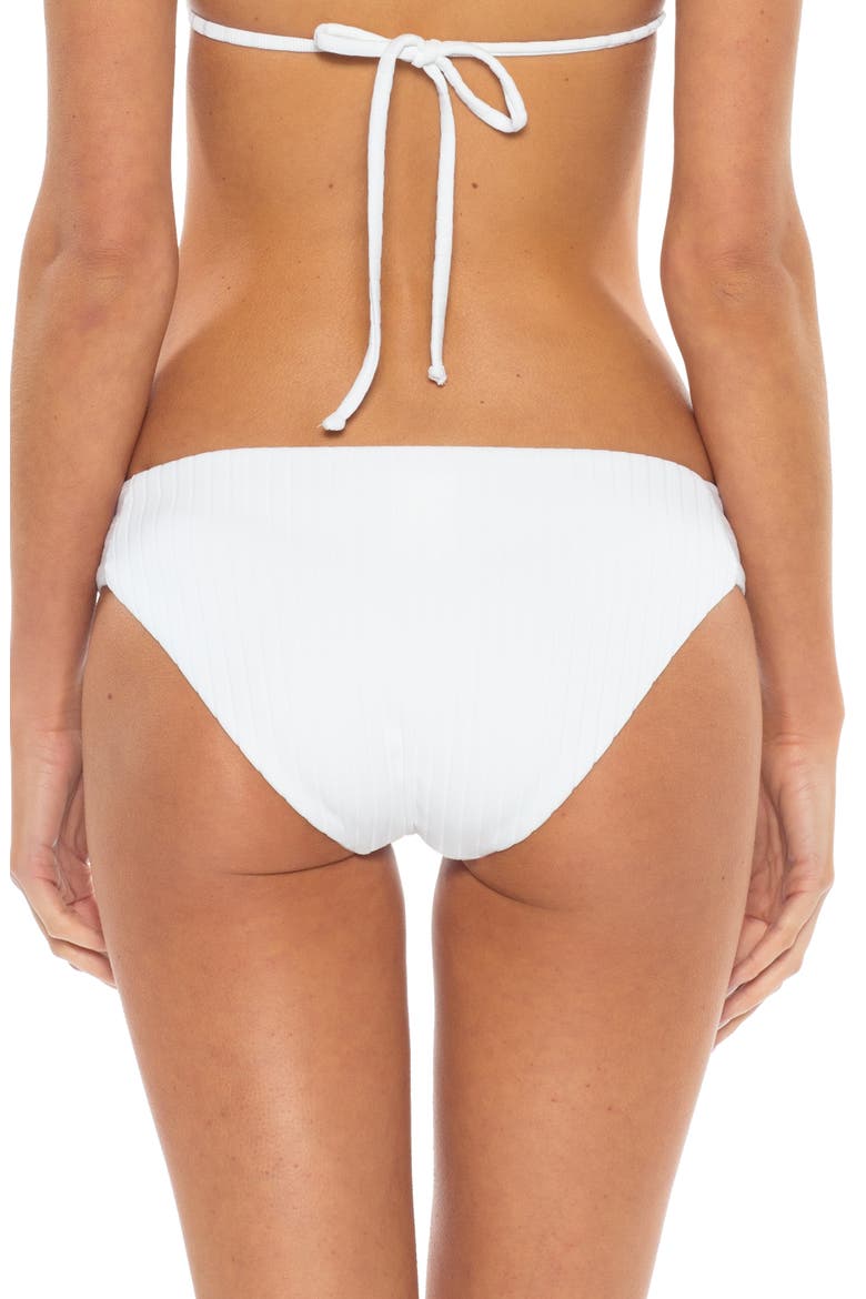 Loreto Ribbed Bikini Bottoms, Alternate, color, WHITE