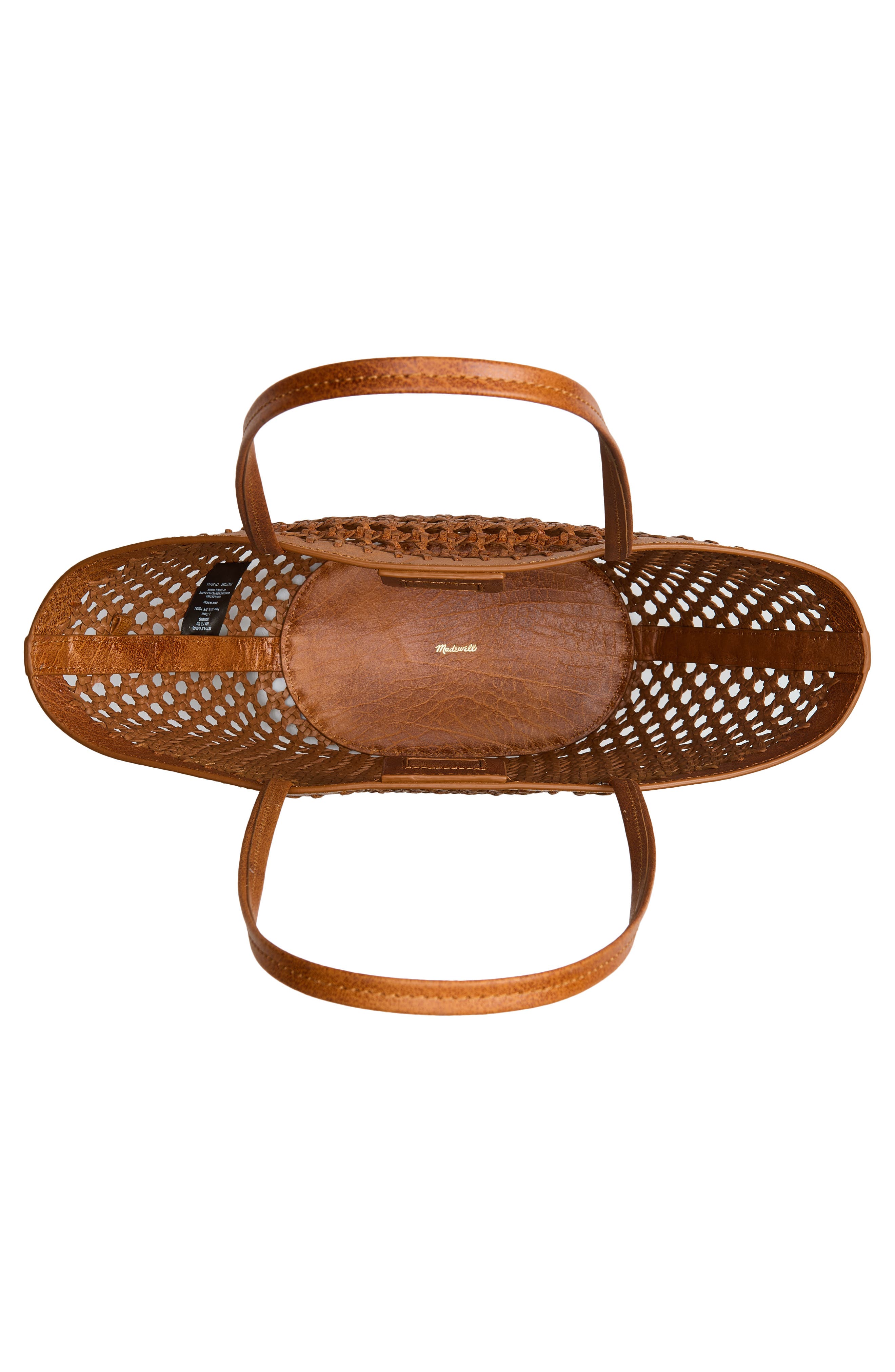 Madewell Caning Woven Leather Tote, Alternate, color, Toasted Coconut