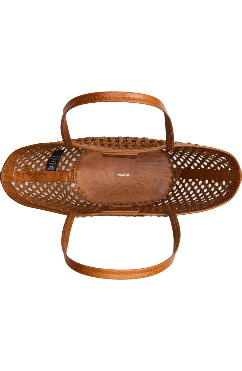 Madewell Caning Woven Leather Tote, Alternate, color, Toasted Coconut
