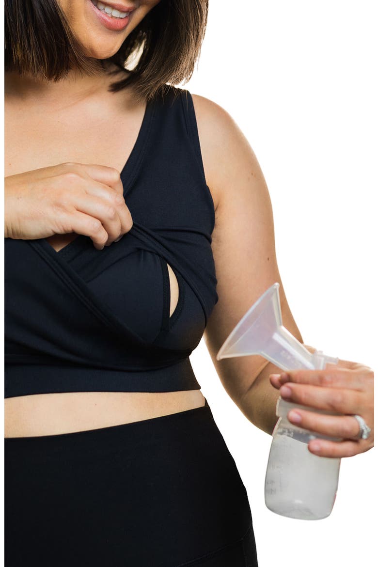 Everyday Luxe Maternity/Nursing Pumping Wireless Bra, Alternate, color, BLACK