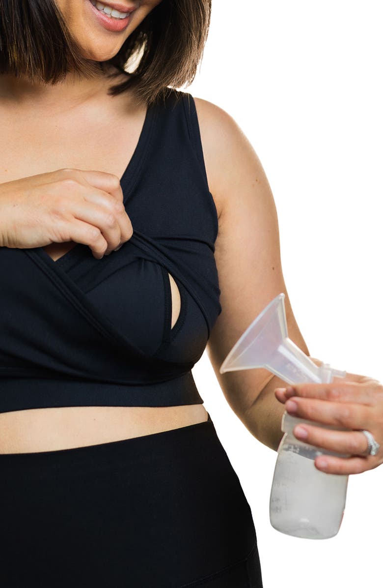 LOVE AND FIT Everyday Luxe Maternity/Nursing Pumping Wireless Bra, Alternate, color, Black