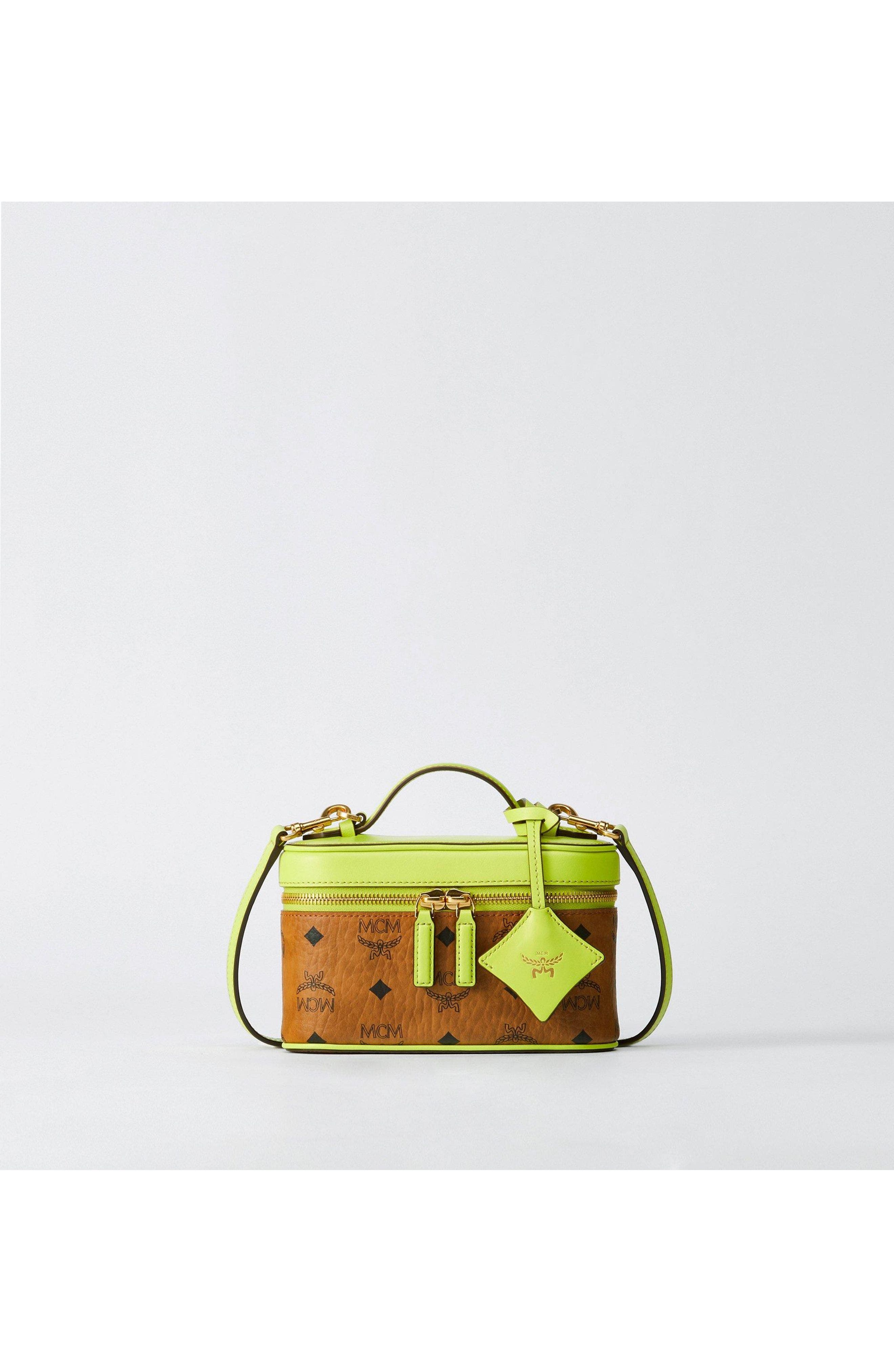 Mini Aren Vanity Case In Visetos Leather Mix, Main, color, Cognac