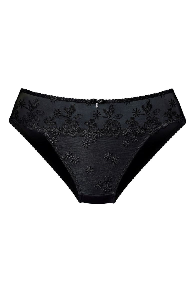 Floral Lace Hipster Panty, Alternate, color, Black