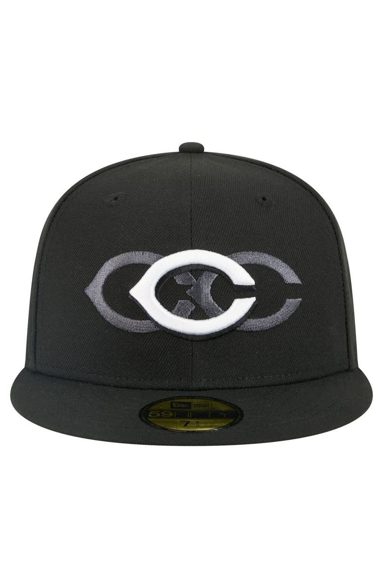 New Era Men's New Era Black Cincinnati Reds Tri-Hit 59FIFTY Fitted Hat, Alternate, color, 