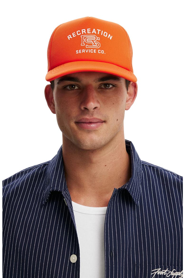 Men's Trucker Hat, Main, color, Orange Recreation