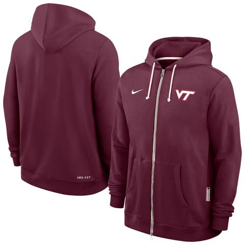 Men's Nike Maroon Virginia Tech Hokies 2025 Sideline Performance Full-Zip Hoodie