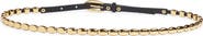 THE GREAT. The Beaded Leather Skinny Belt