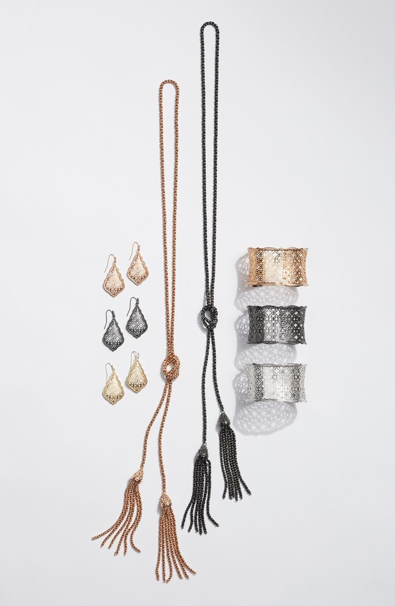 Kendra Scott Mystic Bazaar - Candice Wide Cuff, Main, color, Silver Filigree/ Gold