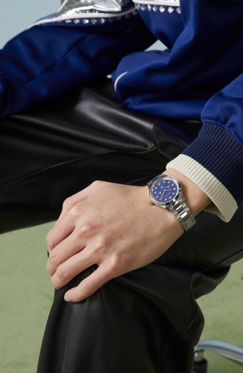 Gucci G-Timeless Lapis Bracelet Watch, 32mm, Alternate, color,