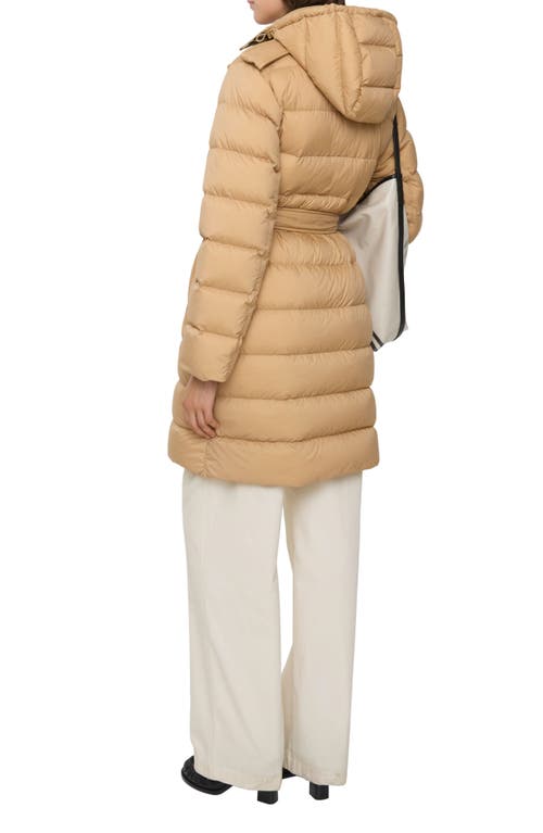 Burberry Kent Belted Down Puffer Jacket In Brown