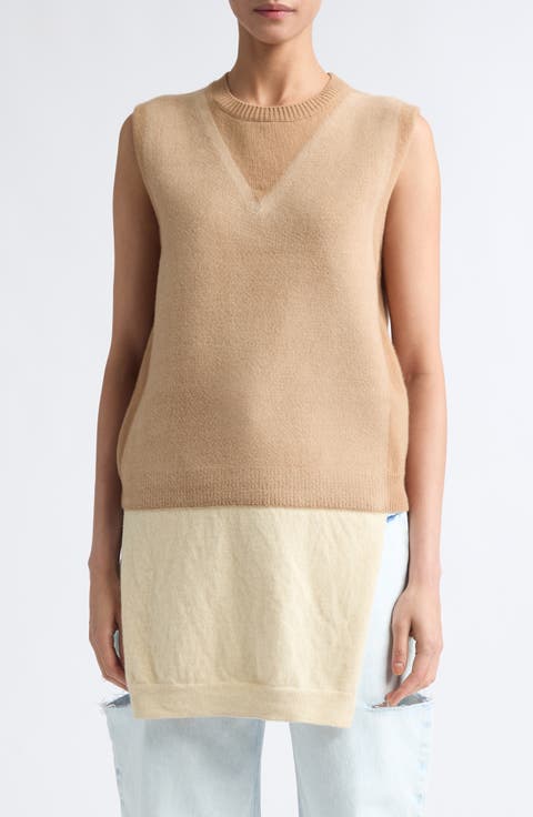 Fuse Trompe L'Oeil Virgin Wool Sweater Vest