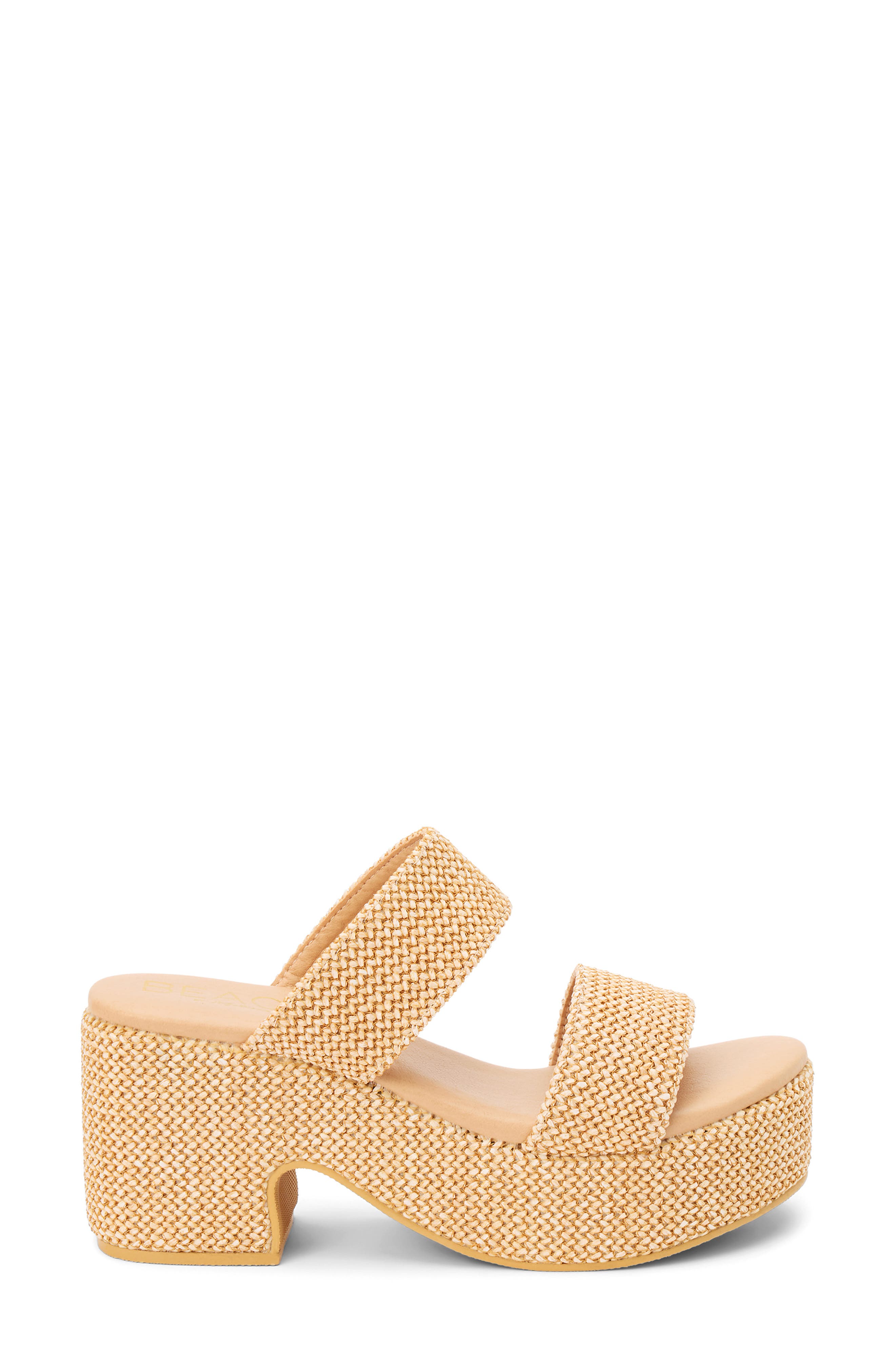 Ocean Ave Espadrille Platform Slide Sandal, Alternate, color, CHESTNUT RAFFIA