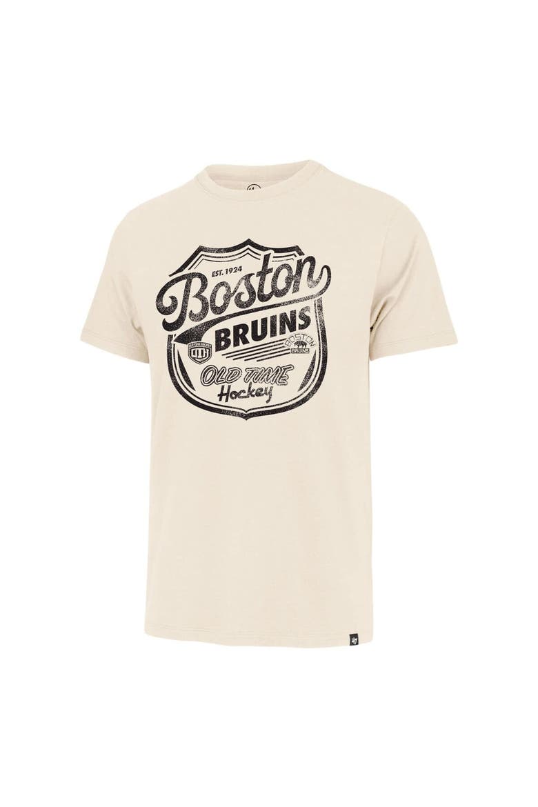 Men's '47  Cream Boston Bruins Poke Check Franklin T-Shirt, Alternate, color, Cream