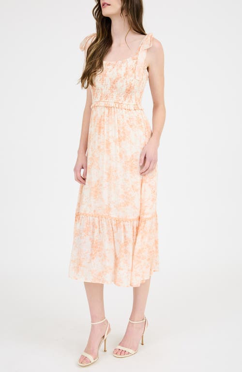 BLU PEPPER BLU PEPPER FLORAL RUFFLE MIDI DRESS 