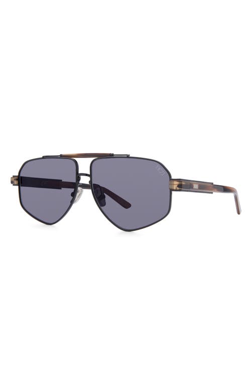Dezi 6ft 62mm Oversize Aviator Sunglasses In Black