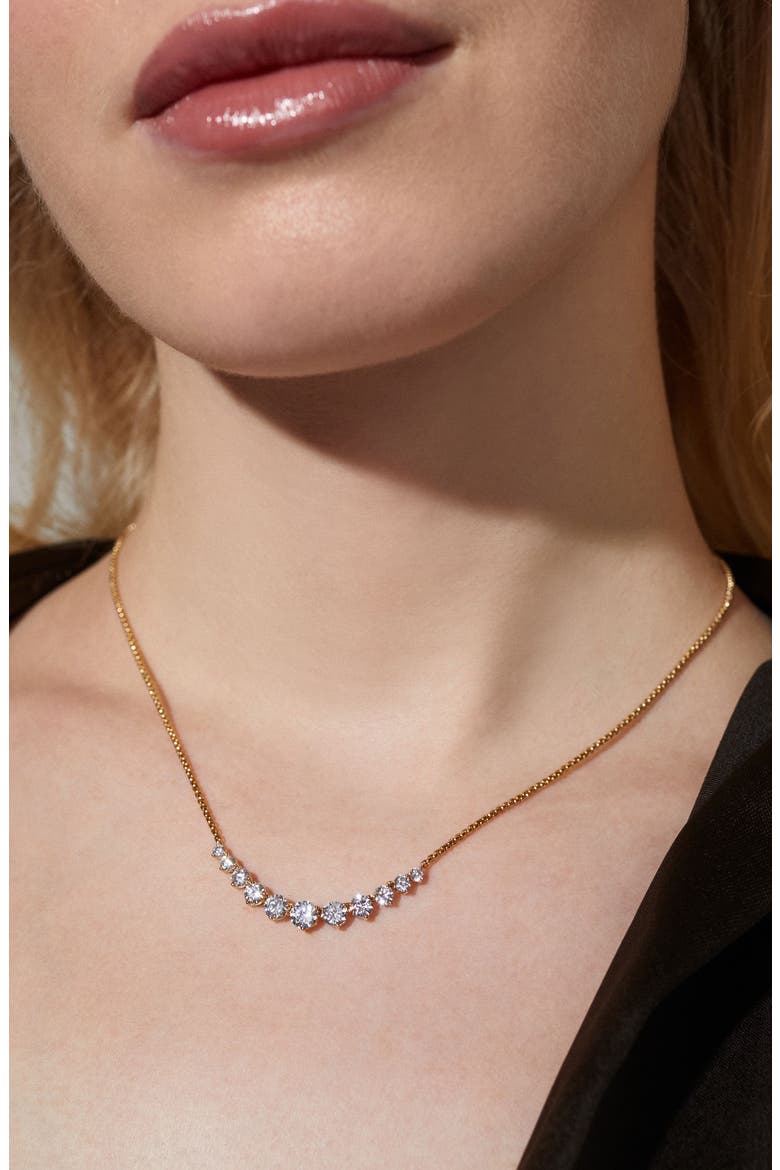 Perfect Graduated Cubic Zirconia Necklace, Alternate, color, GOLD