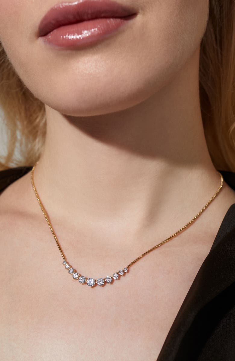 Nadri Perfect Graduated Cubic Zirconia Necklace, Alternate, color, Gold