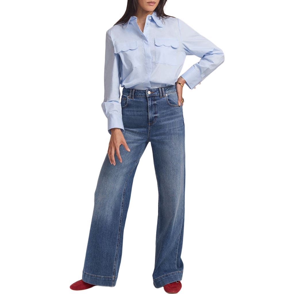 Mint Velvet Ultimate Wide Leg Jeans In Blue
