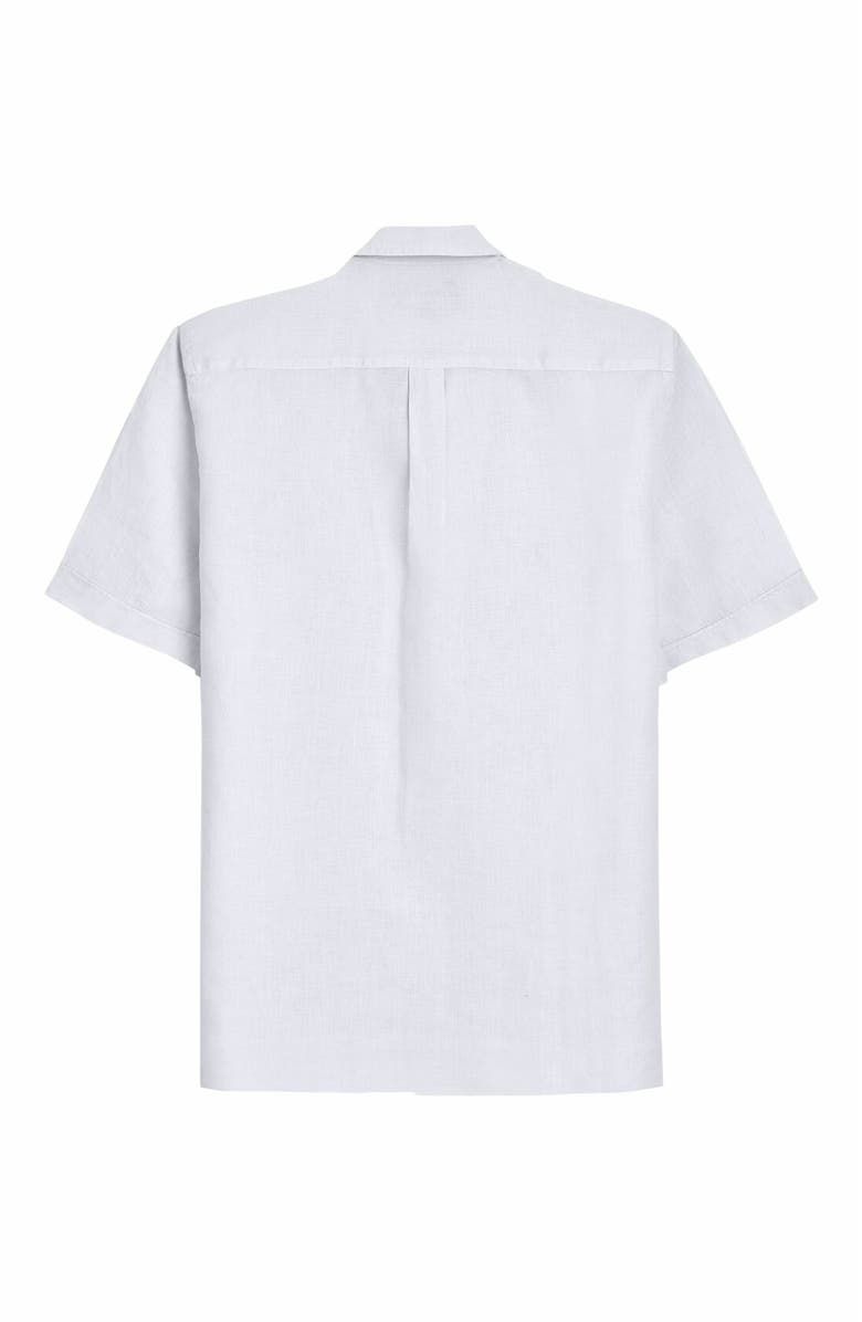 Vilebrequin Men's Solid Linen Bowling Shirt, Alternate, color, Blanc