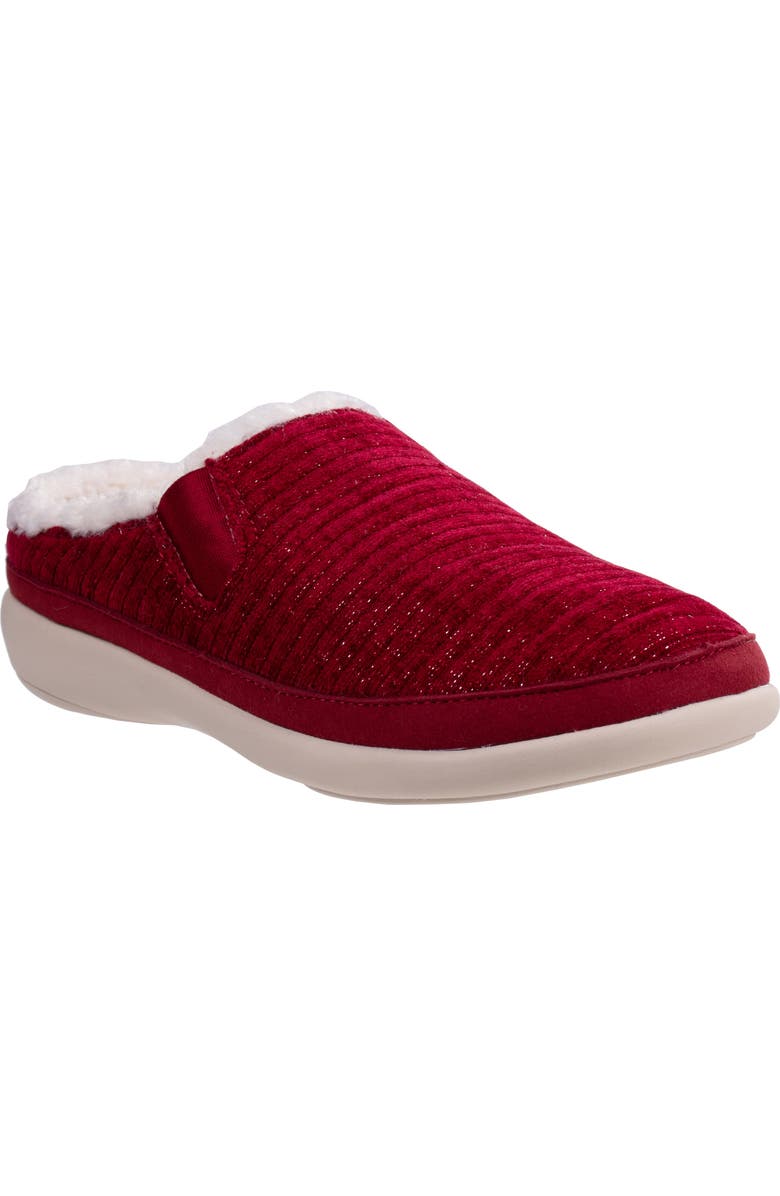 Revitalign Apres Faux Fur Lined Slipper, Main, color, Red Plum