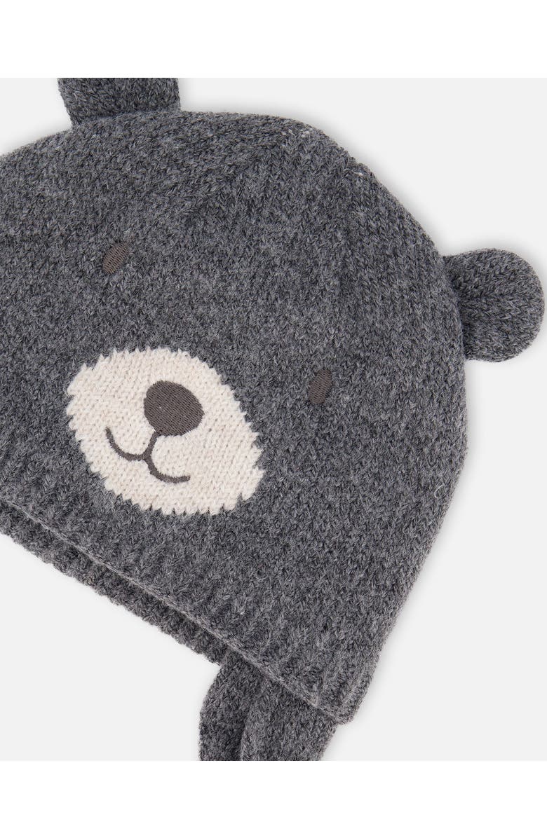 Deux par Deux Lined Knit Hat with Ears, Alternate, color, Gray