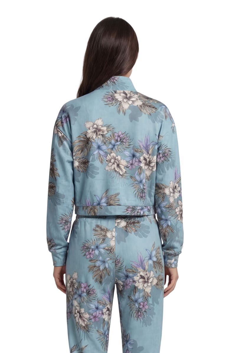 Lords of Harlech Exotic Floral Womens Cropped Zip Jacket, Alternate, color, Exotic Floral Teal