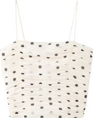 MANGO Ruched Dot Camisole
