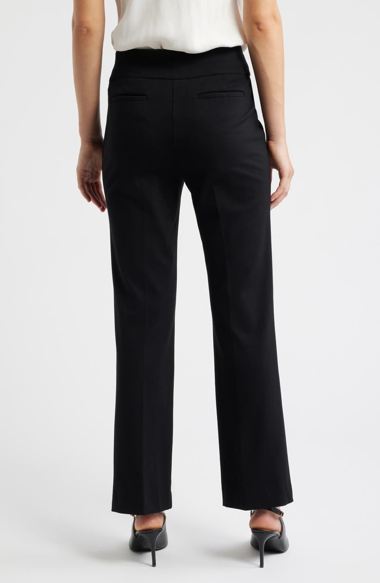AK ANNE KLEIN Side Tab Pull-On Straight Leg Pants, Alternate, color, Anne Black