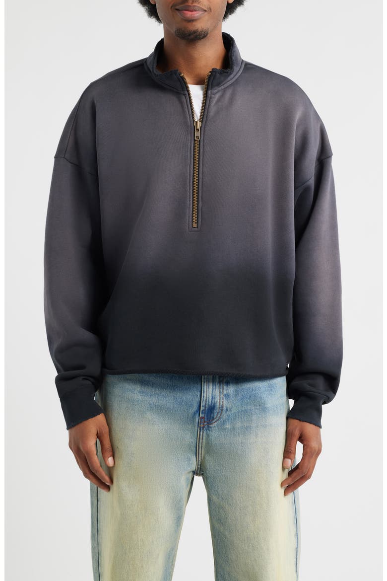 Oversize Raw Edge Quarter Zip Pullover (Men) | Nordstrom