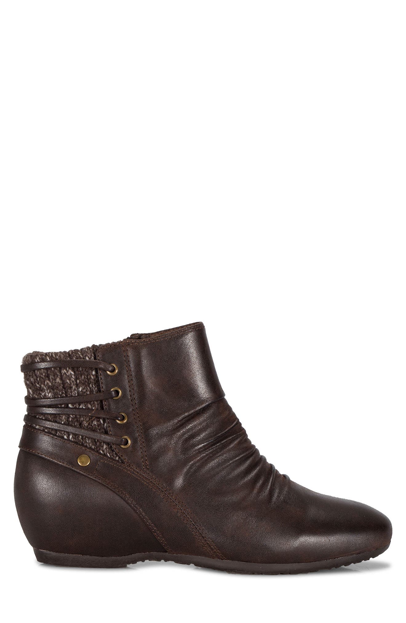 Peanut Wedge Ankle Bootie, Alternate, color, DARK BROWN