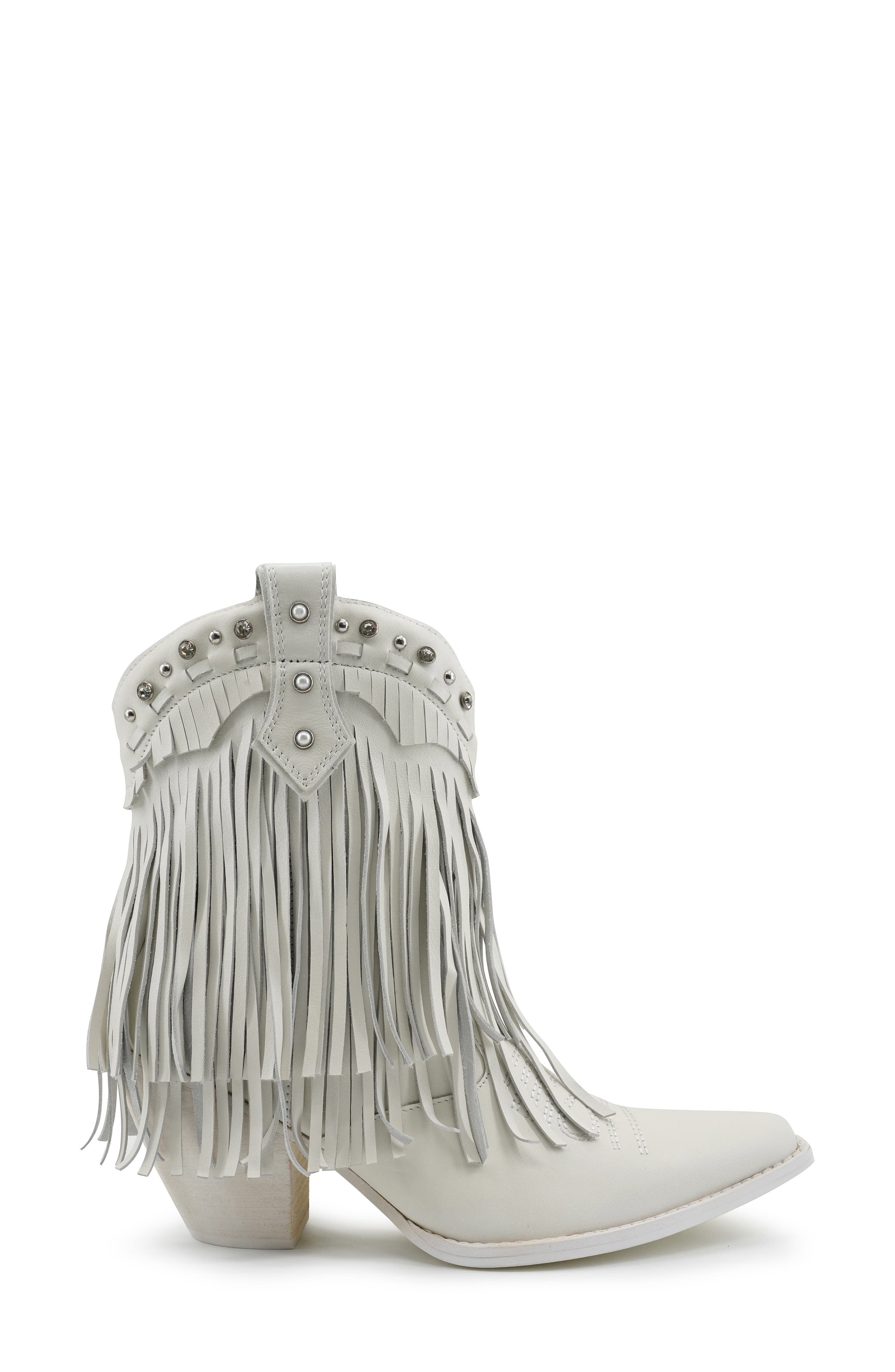 Finlandia Fringe Western Boot, Alternate, color, WHITE LEATHER