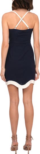 Scalloped Linen Trim Minidress