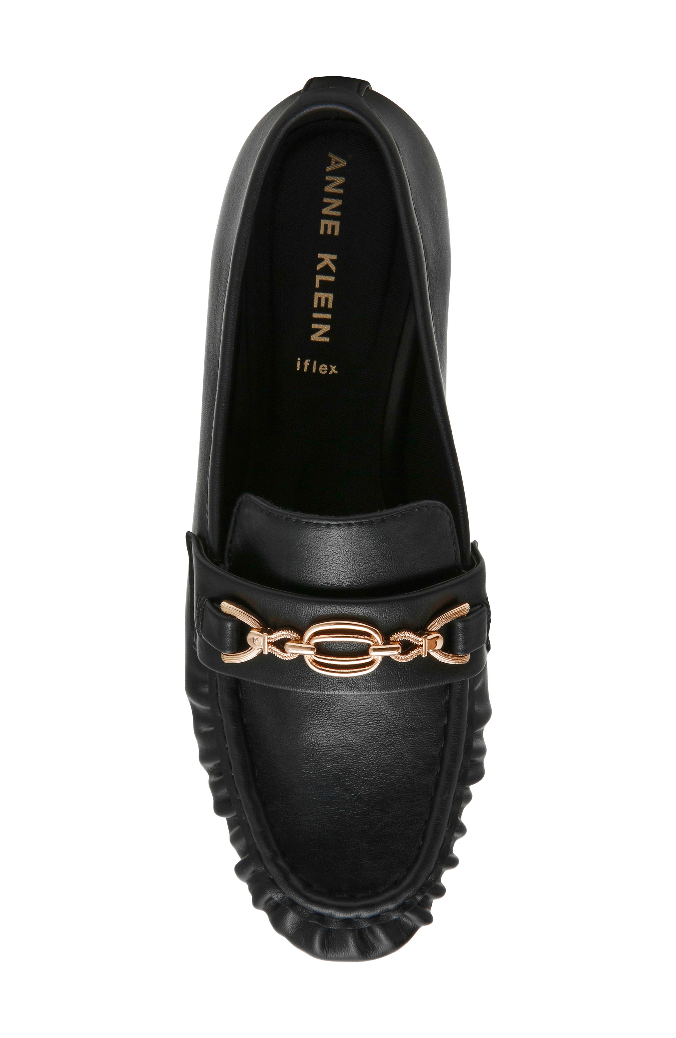 Akkarin Faux Leather Loafer Pump, Alternate, color, BLACK SMOOTH