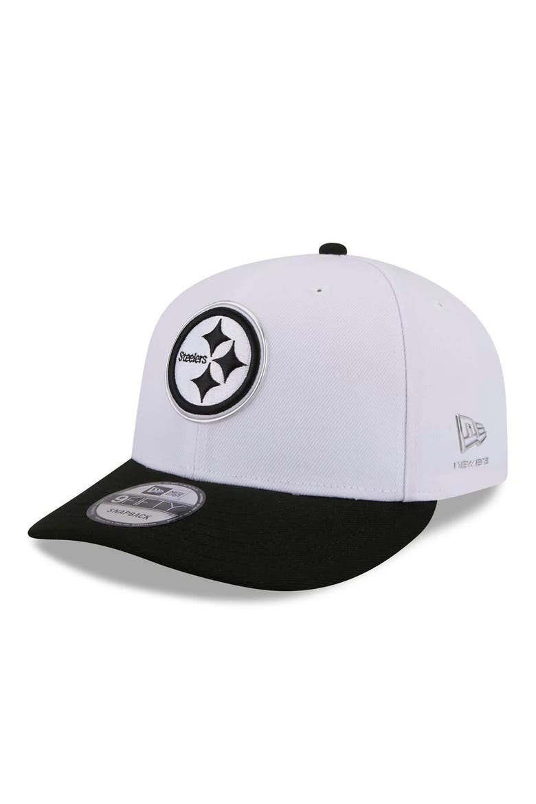 Men's New Era  White/Black Pittsburgh Steelers 2026 NFL Draft Pre-Curved 9FIFTY Snapback Hat, Main, color, White