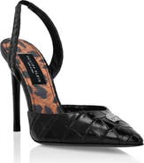 PHILIPP PLEIN Croco Printed Leather Slingback Shoes Women