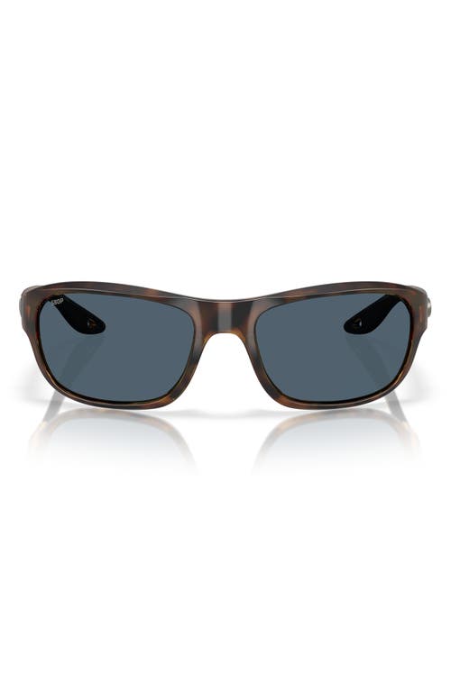 Costa Del Mar Clipperton 58mm Polarized Rectangular Sunglasses In Tortoise/gray 580p