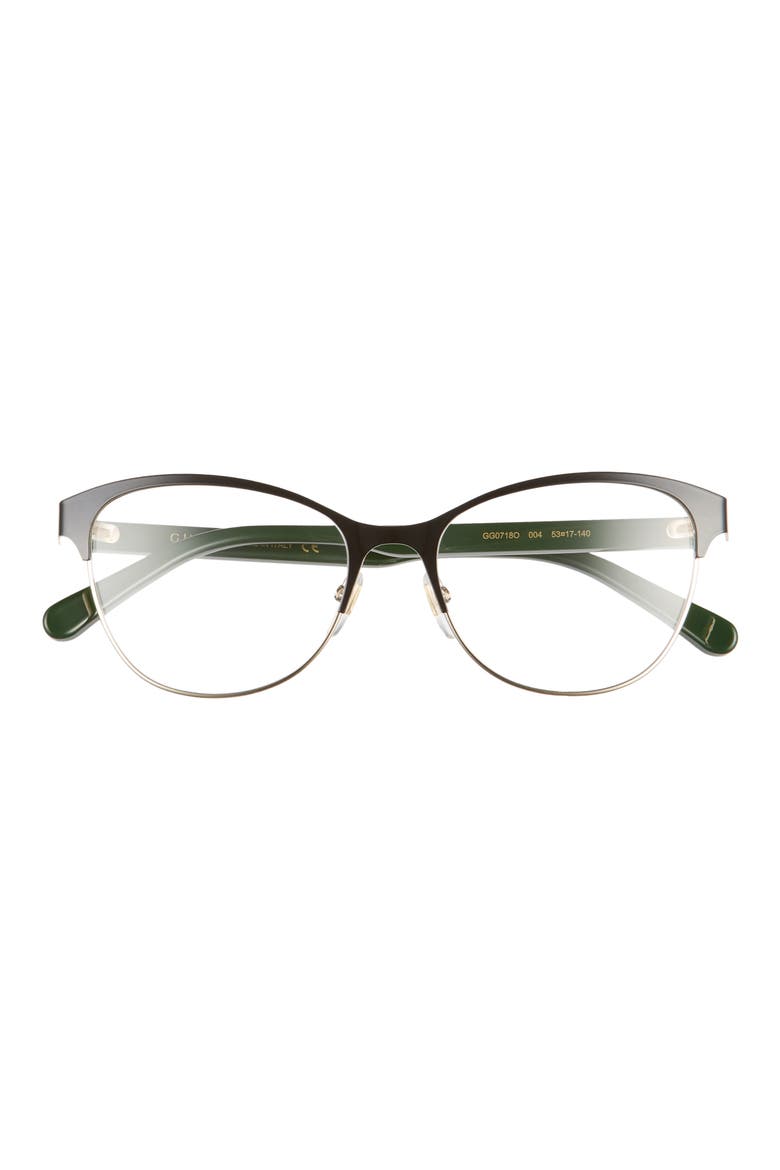 53mm Cat Eye Optical Glasses, Main, color, BLACK W GOLD