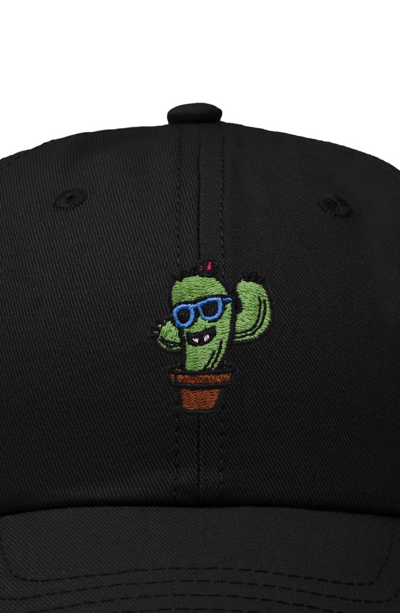Dalix Cactus Embroidered Casual Cap, Alternate, color, Black