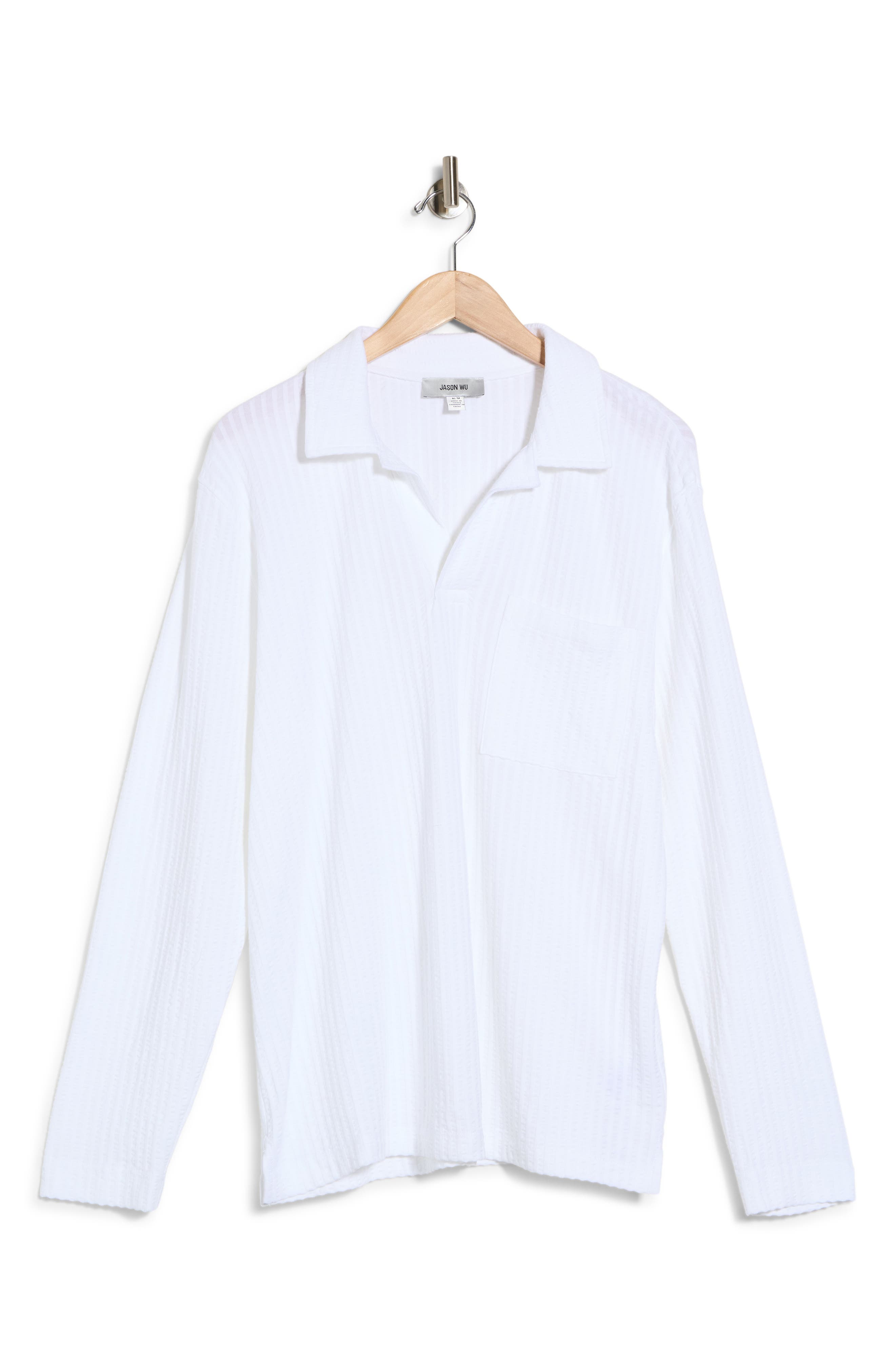 Johnny Collar Knit Seersucker Polo