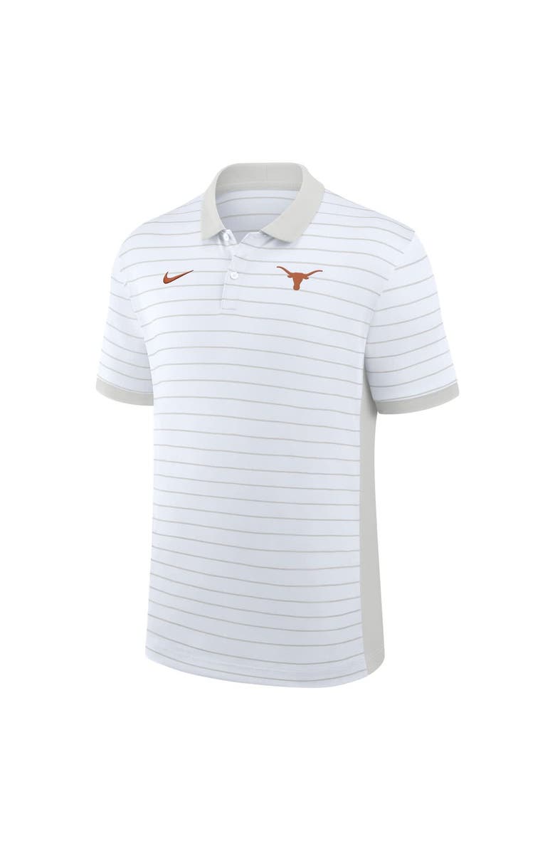 Nike Men's Nike White Texas Longhorns 2025 Early Season Coaches Sideline Victory Stripe Performance Polo, Alternate, color, White