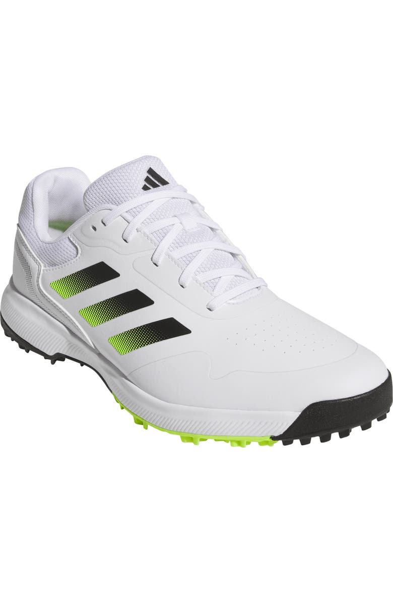 adidas Traxion Response Spikeless Golf Shoe, Main, color, White/ Black/ Lucid Lemon