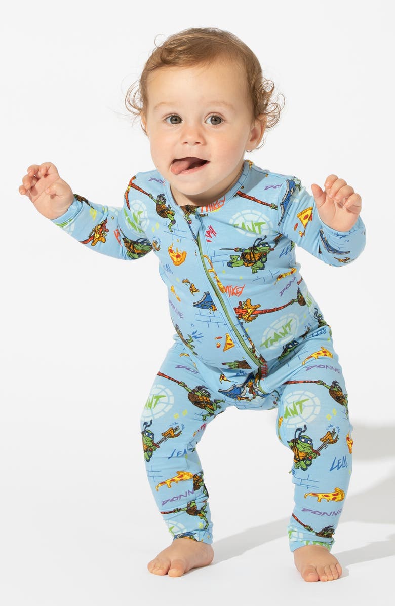 Bellabu Bear Kids' Teenage Mutant Ninja Turtles Fitted Convertible Footie Pajamas, Alternate, color, 
