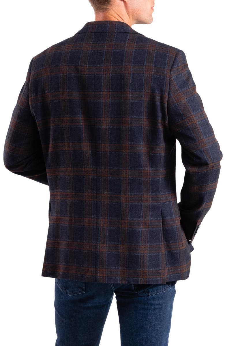SAVILE ROW CO Navy Plaid Sport Coat, Alternate, color, Navy