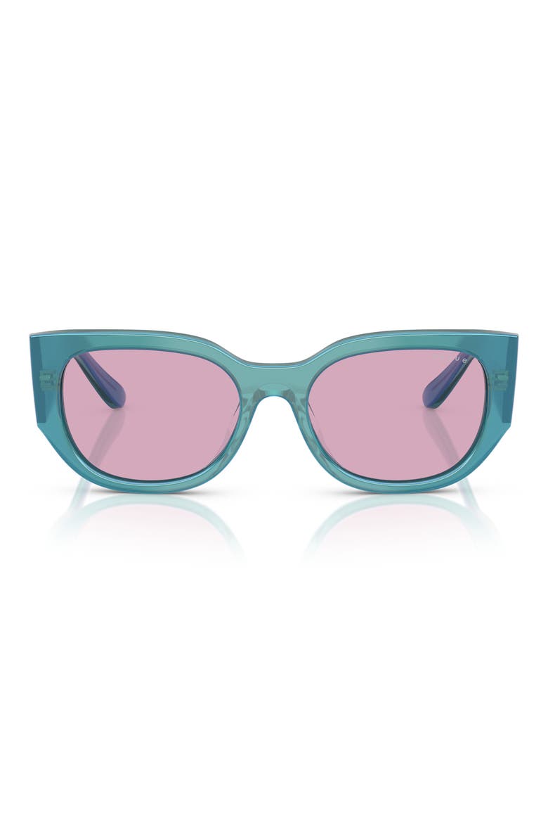 53mm Irregular Sunglasses, Main, color, TEAL