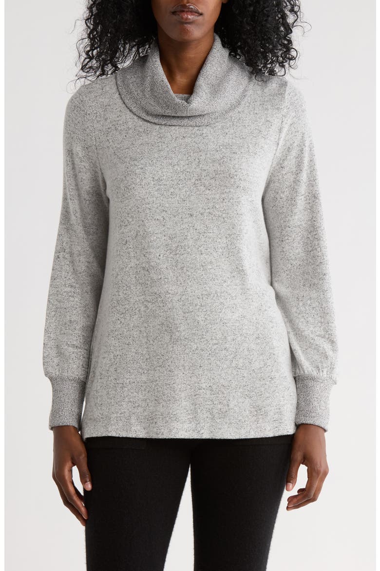 Cowl Neck Long Sleeve Knit Top, Main, color, HEATHER GREY