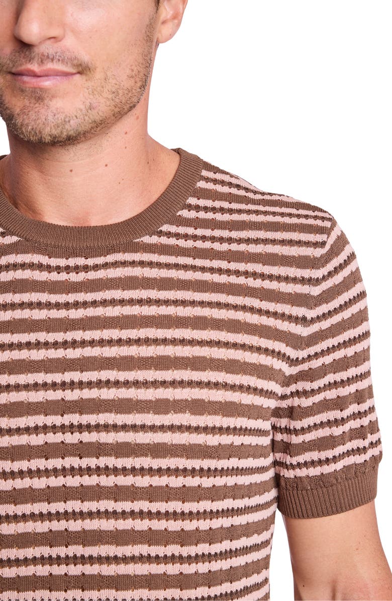 PAISLEY & GRAY Stripe Short Sleeve Knit T-Shirt, Alternate, color, Chocolate Mocha Blush