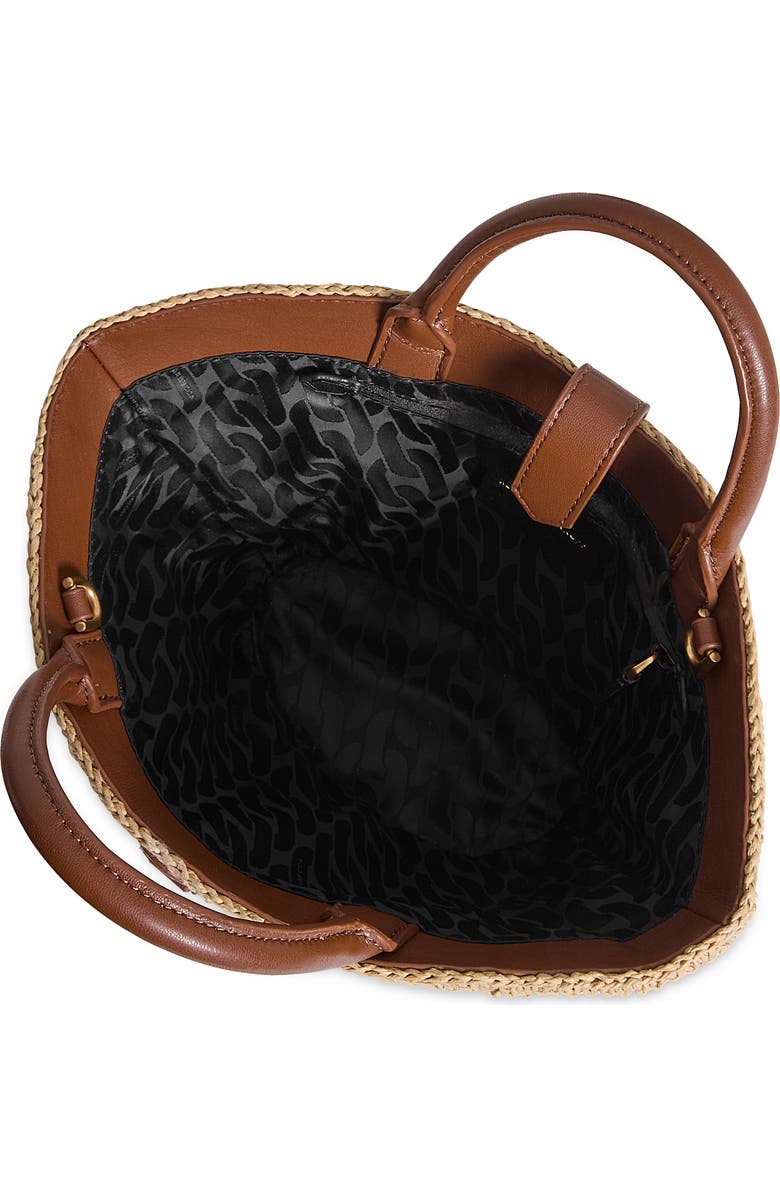 Rebecca Minkoff Mini Megan Woven Fan Tote, Alternate, color, Natural/ Tawny